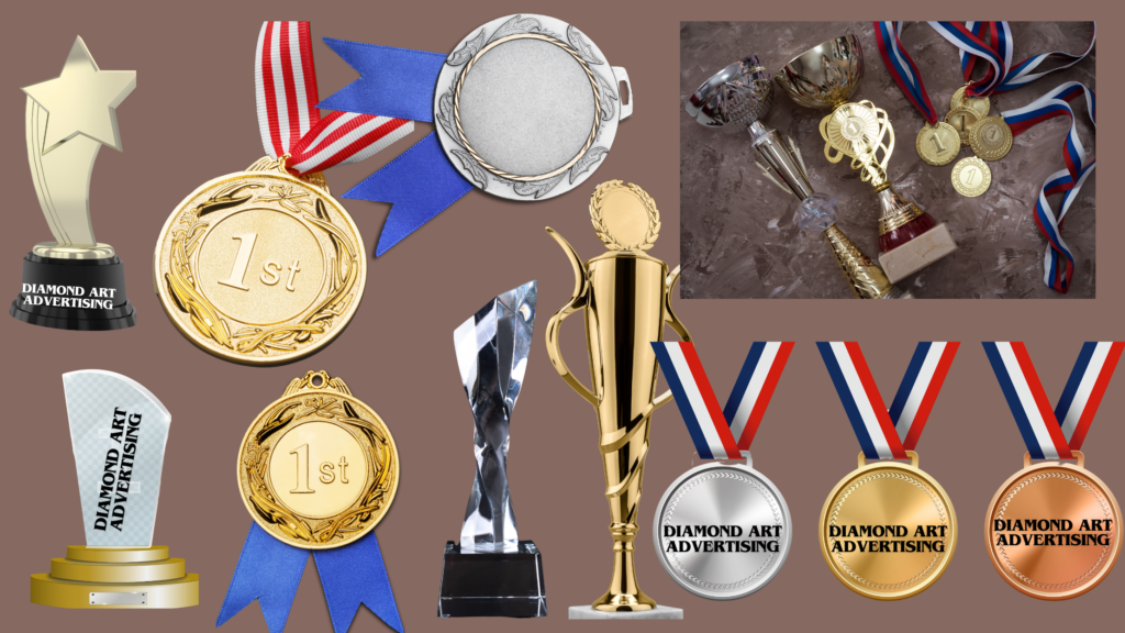 Crystal awards and medals